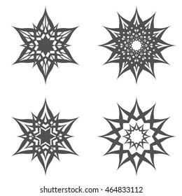 Set of abstract stars . Ornament Pattern . Decorative element collection.