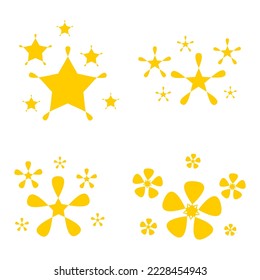 Set of abstract stars shining, sparks on white background. can be used for design ornaments, design elements etc. 