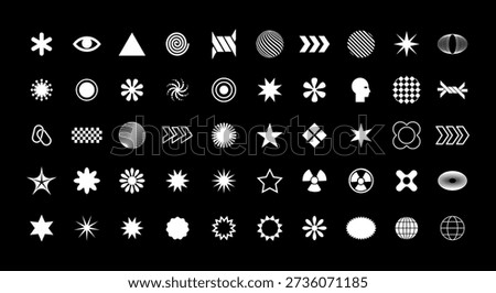 set of abstract streetwear element shape collection