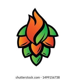 Set of Abstract Striped fire leaf pine cone. Vector Design Elements for Logos, Icons and Packaging