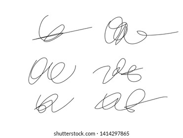 set of abstract stroke, vector icon illustration