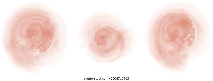 Set of abstract strong red watercolor water splash on a white background. Vector watercolour texture in salad color. Ink paint brush stain. Strong red splatters spot. Watercolor pastel splash