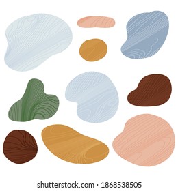 Set of abstract style pastel color liquid shapes vector illustration. Curve background for eco concepts