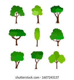 Set of abstract stylized trees. Natural illustration. Set of abstract stylized trees. Natural illustration.