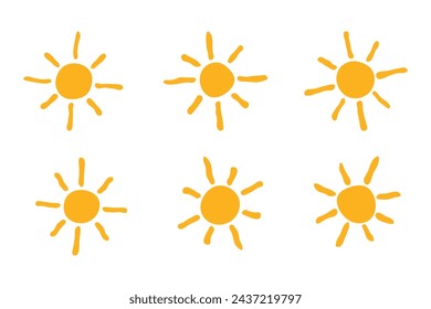 set of abstract sun vector design