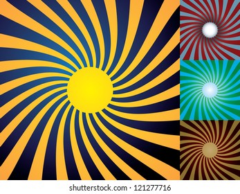 Set of abstract suns, illustration