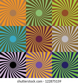 Set of abstract suns, illustration