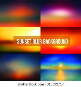 Set of Abstract Sunset Blurred Background,Blurred Background,Best starting point for backgrounds in webdesign, app design,print design or showing logos backgrounds