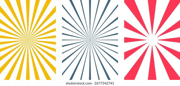 Conjunto de Vector de fondo de patrón de explosión de sol abstracto