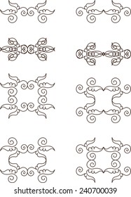 Set of abstract swirl elements