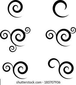 Set of abstract swirl symbols