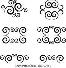 Set of abstract swirl symbols