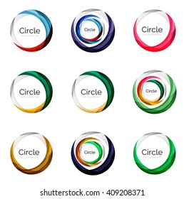 Set of abstract swirls and circles, logo vector collection