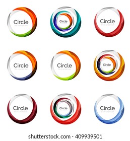 Set of abstract swirls and circles, logo vector collection