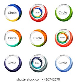 Set of abstract swirls and circles, logo vector collection