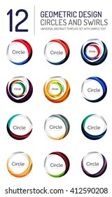 Set of abstract swirls and circles, logo vector collection