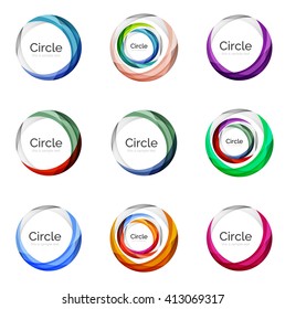 Set of abstract swirls and circles, logo vector collection