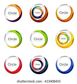 Set of abstract swirls and circles, logo vector collection