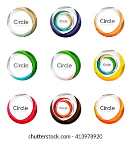 Set of abstract swirls and circles, logo vector collection