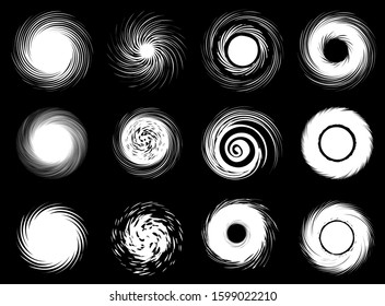 Set of the abstract swirls icons. Vector illustration.