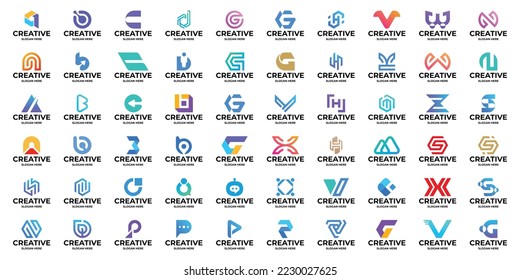 Set of abstract symbol letter A to Z logo design collection.