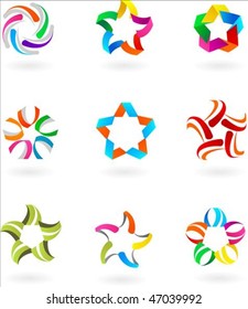 Conjunto de símbolos e iconos abstractos - ilustración vectorial