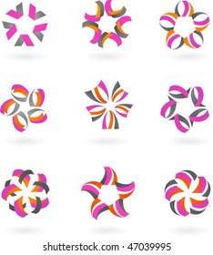 Set of abstract symbols and icons - vector illustration