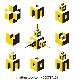set of abstract symbols on construction topics