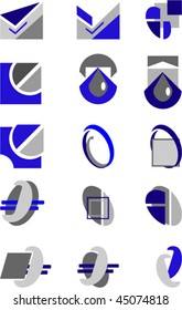 Set of abstract symbols. Vector illustration.