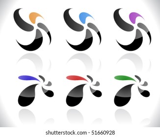Set of abstract symbols. Vector illustration.