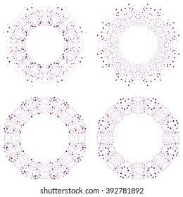 set of abstract symmetric circular patterns. Vector illustration. 
