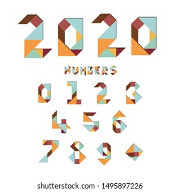 Set of Abstract Tangram number isolated on white background. Vector illustration