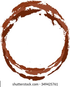 Set of abstract tea or coffee or chocolate juice round spots. Vector illustration.
