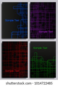 Set of abstract technology backgrounds. Covers design set. Vector illustration.
