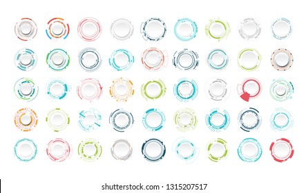 Set of abstract technology circle. Graphic element vector.