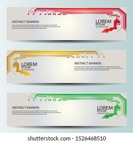 Set Abstract technology computer vector banners circuit board vector background. EPS.10