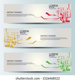 Set Abstract technology computer vector banners circuit board vector background. EPS.10