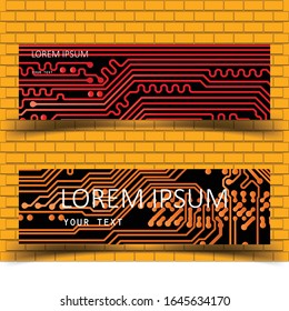 Set Abstract technology computer vector banners circuit board vector background. eps10.
