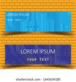 Set Abstract technology computer vector banners circuit board vector background. eps10.