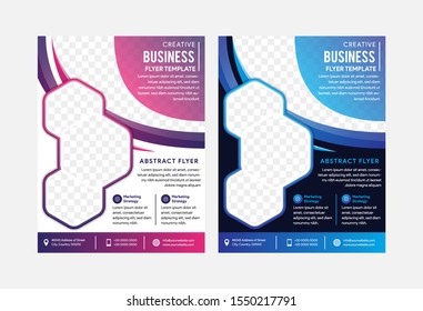 set of Abstract technology cover with hexagon elements. High tech brochure design concept. Futuristic business layout. Digital poster templates. space for photo collage. gradient purple and blue color