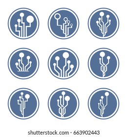 Set of abstract technology template elements.