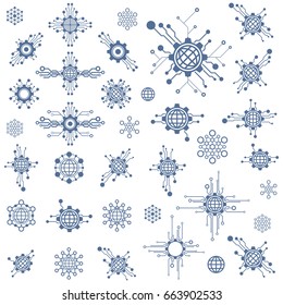 Set of abstract technology template elements.