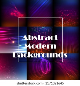 Set of abstract technology web banner.