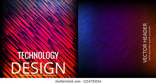 Set of abstract technology web banner.