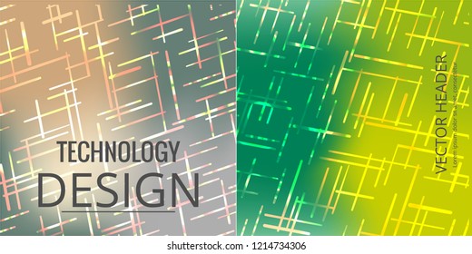 Set of abstract technology web banner.