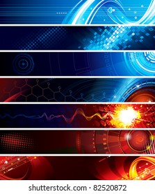 Set Of Abstract Technology Web Banner.