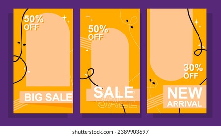 Set of abstract template background for social media, instagram reels, ads and poster. 