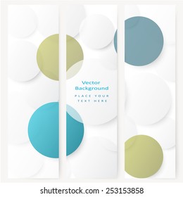 Set of abstract template banner with simple volume color circles 