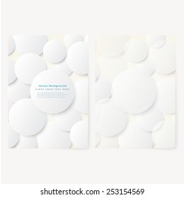 Set of abstract template flyer with simple volume white circles . Design element