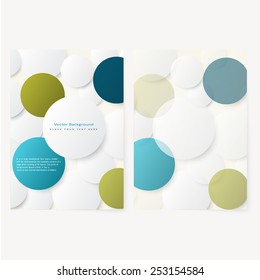 Set of abstract template flyer with simple volume color circles . Design element